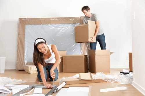 House moving team preparing a residential move in Belsize Park