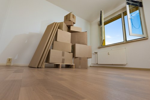 Careful loading of boxes and furniture during a local removal